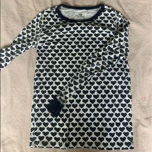 White with blue hearts PJ